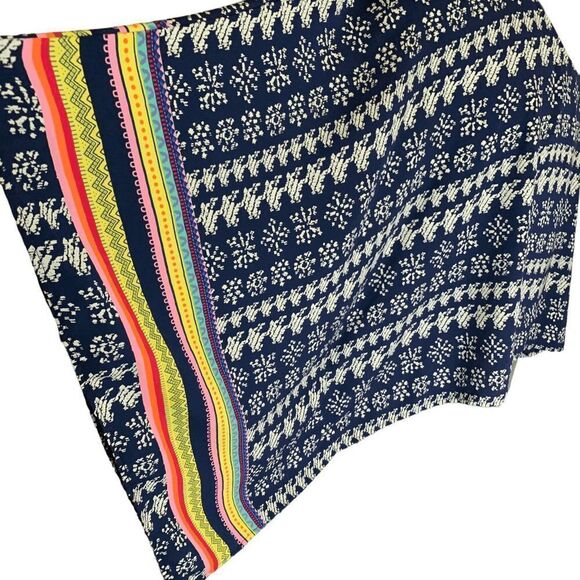 Pronto USA Womens one size Small  Large Navy Multi color Boho Lightweight poncho - Picture 5 of 10